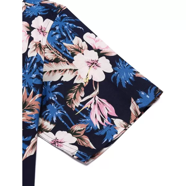 COOFANDY Mens Hawaiian Tropical Shirt Short Sleeve Casual Button Down Floral Summer Beach Shirts with Pocket