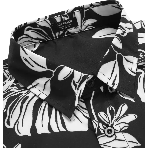 COOFANDY Mens Hawaiian Tropical Shirt Short Sleeve Casual Button Down Floral Summer Beach Shirts with Pocket