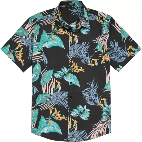 COOFANDY Mens Hawaiian Tropical Shirt Short Sleeve Casual Button Down Floral Summer Beach Shirts with Pocket