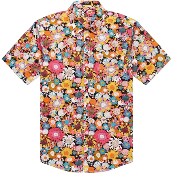 COOFANDY Mens Hawaiian Tropical Shirt Short Sleeve Casual Button Down Floral Summer Beach Shirts with Pocket