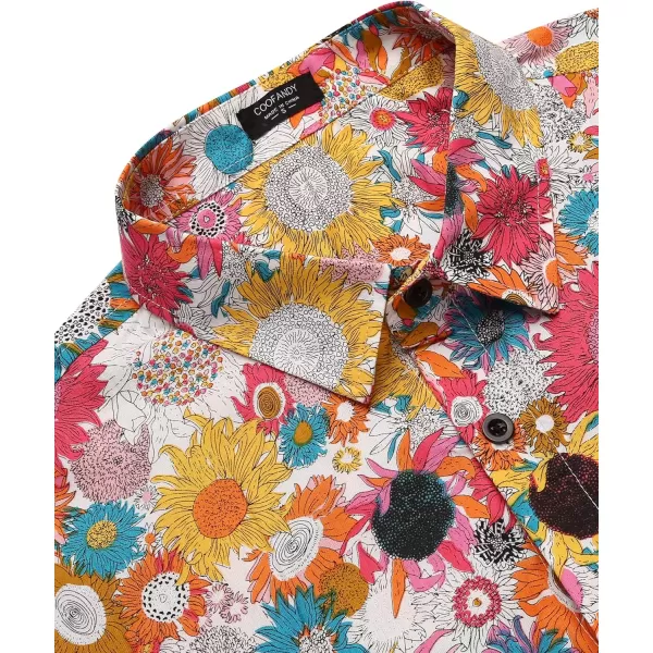 COOFANDY Mens Hawaiian Tropical Shirt Short Sleeve Casual Button Down Floral Summer Beach Shirts with Pocket