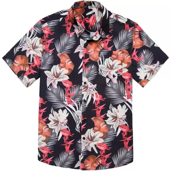 COOFANDY Mens Hawaiian Tropical Shirt Short Sleeve Casual Button Down Floral Summer Beach Shirts with Pocket