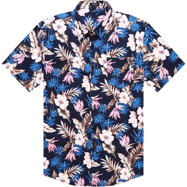 COOFANDY Mens Hawaiian Tropical Shirt Short Sleeve Casual Button Down Floral Summer Beach Shirts with Pocket
