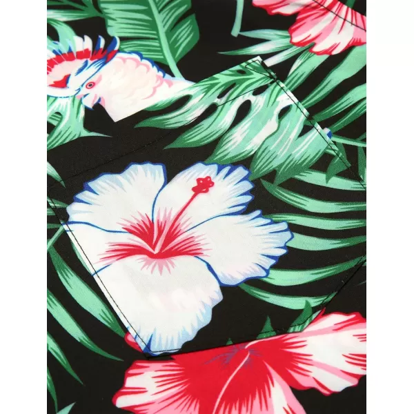 COOFANDY Mens Hawaiian Tropical Shirt Short Sleeve Casual Button Down Floral Summer Beach Shirts with Pocket