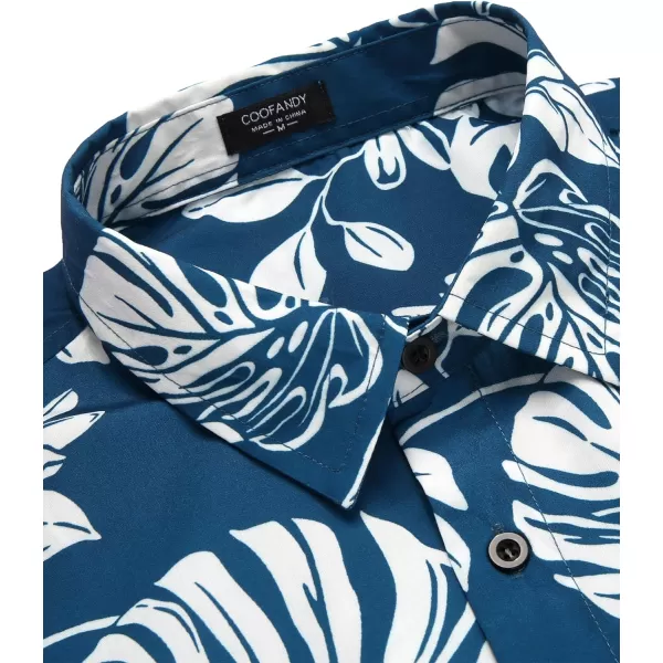 COOFANDY Mens Hawaiian Tropical Shirt Short Sleeve Casual Button Down Floral Summer Beach Shirts with Pocket