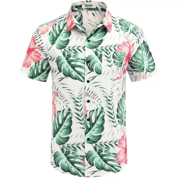 COOFANDY Mens Hawaiian Tropical Shirt Short Sleeve Casual Button Down Floral Summer Beach Shirts with Pocket