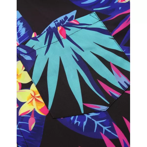 COOFANDY Mens Hawaiian Tropical Shirt Short Sleeve Casual Button Down Floral Summer Beach Shirts with Pocket
