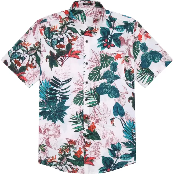 COOFANDY Mens Hawaiian Tropical Shirt Short Sleeve Casual Button Down Floral Summer Beach Shirts with Pocket