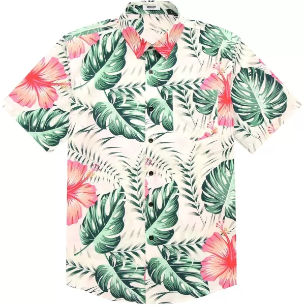 COOFANDY Mens Hawaiian Tropical Shirt Short Sleeve Casual Button Down Floral Summer Beach Shirts with Pocket