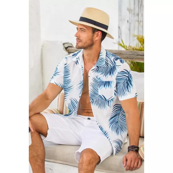 COOFANDY Mens Hawaiian Tropical Shirt Short Sleeve Casual Button Down Floral Summer Beach Shirts with Pocket