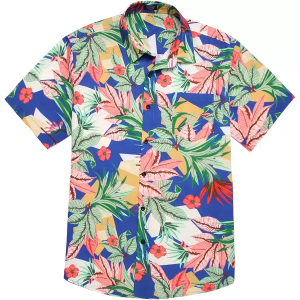 COOFANDY Mens Hawaiian Tropical Shirt Short Sleeve Casual Button Down Floral Summer Beach Shirts with Pocket