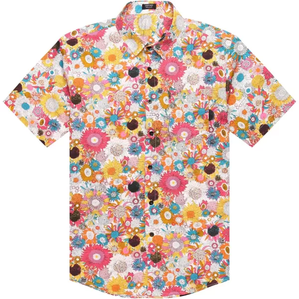 COOFANDY Mens Hawaiian Tropical Shirt Short Sleeve Casual Button Down Floral Summer Beach Shirts with Pocket