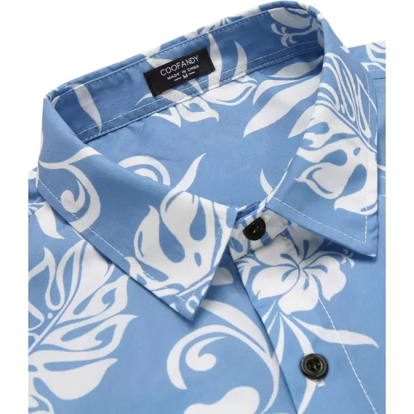 COOFANDY Mens Hawaiian Tropical Shirt Short Sleeve Casual Button Down Floral Summer Beach Shirts with Pocket