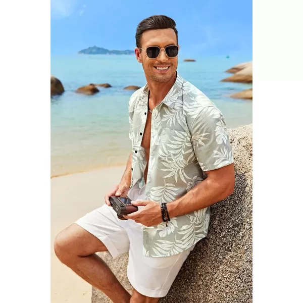 COOFANDY Mens Hawaiian Tropical Shirt Short Sleeve Casual Button Down Floral Summer Beach Shirts with Pocket