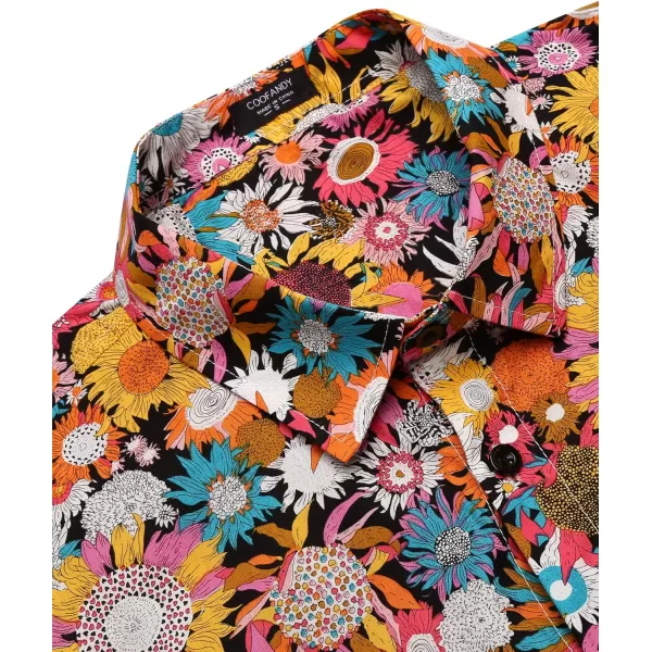 COOFANDY Mens Hawaiian Tropical Shirt Short Sleeve Casual Button Down Floral Summer Beach Shirts with Pocket