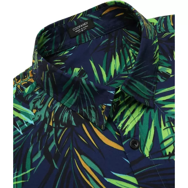 COOFANDY Mens Hawaiian Tropical Shirt Short Sleeve Casual Button Down Floral Summer Beach Shirts with Pocket