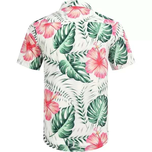 COOFANDY Mens Hawaiian Tropical Shirt Short Sleeve Casual Button Down Floral Summer Beach Shirts with Pocket
