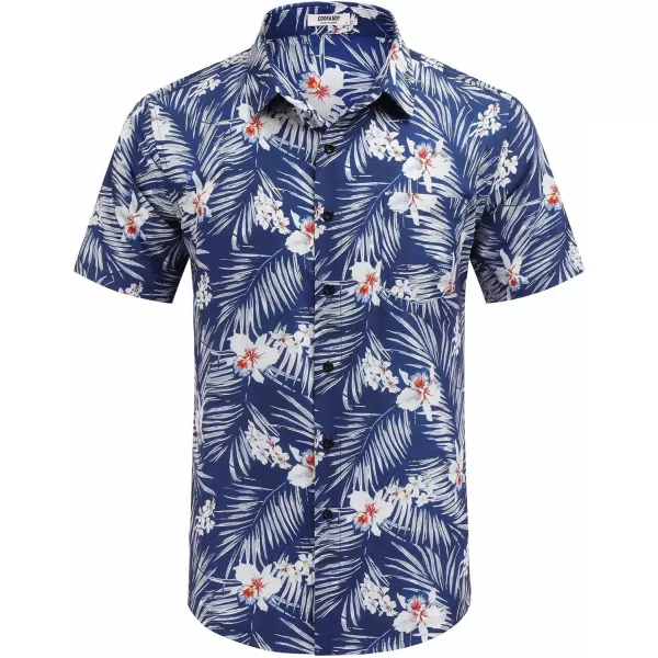 COOFANDY Mens Hawaiian Tropical Shirt Short Sleeve Casual Button Down Floral Summer Beach Shirts with Pocket