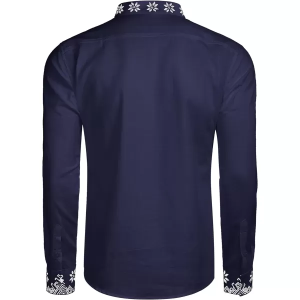 COOFANDY Men's Henley Shirt Long Sleeve Floral Print Casual Zip Up Cotton Beach Party Hippie T Shirt
