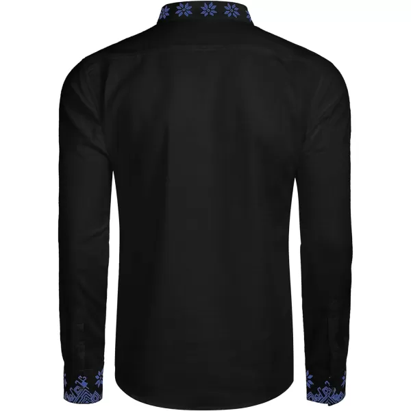 COOFANDY Men's Henley Shirt Long Sleeve Floral Print Casual Zip Up Cotton Beach Party Hippie T Shirt