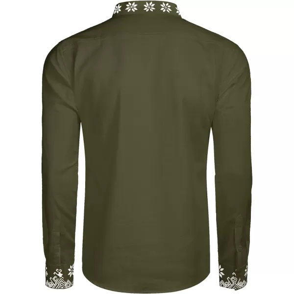 COOFANDY Men's Henley Shirt Long Sleeve Floral Print Casual Zip Up Cotton Beach Party Hippie T Shirt