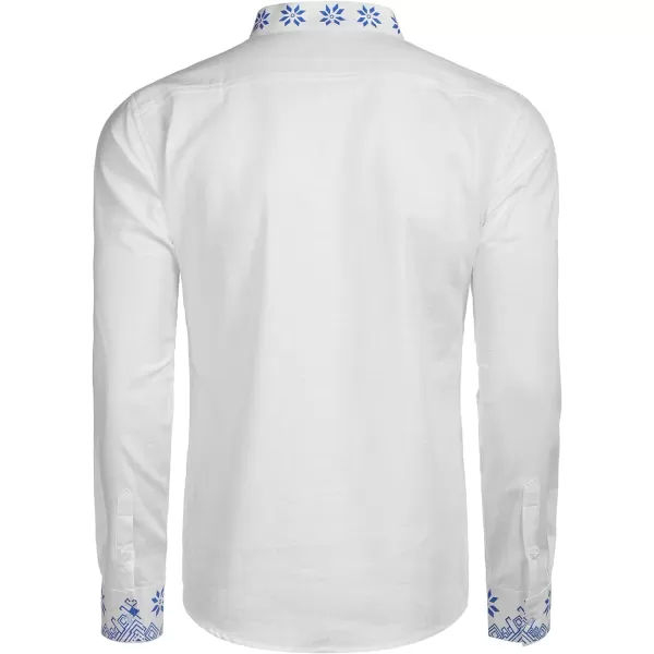 COOFANDY Men's Henley Shirt Long Sleeve Floral Print Casual Zip Up Cotton Beach Party Hippie T Shirt