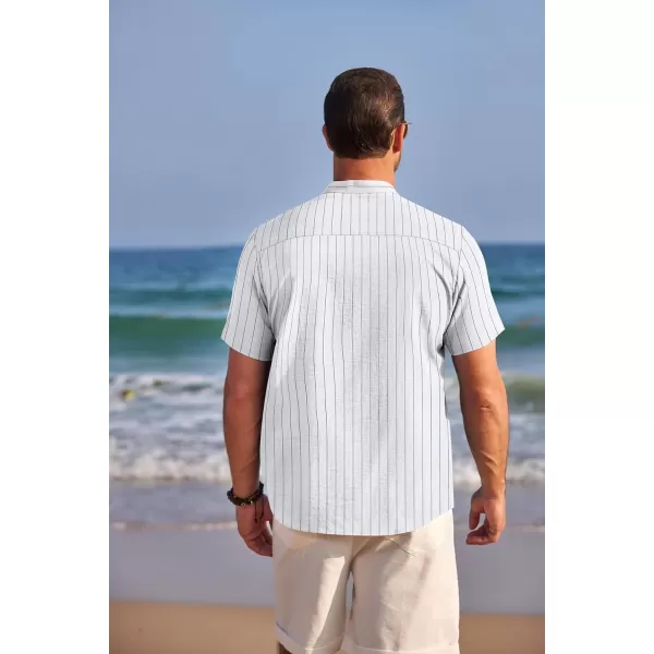 COOFANDY Men's Henley Shirts Band Collar Short Sleeve Shirt Casual Summer Beach Shirt Hippie T Shirt Fashion Hawaiian Shirt
