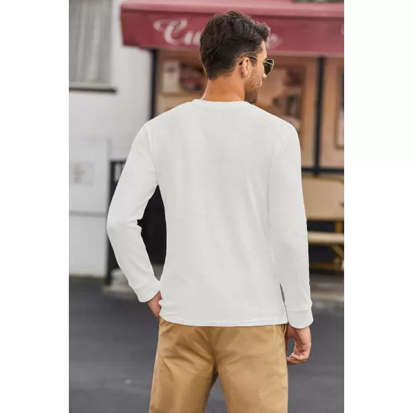 COOFANDY Men's Henley Shirts Long Sleeve Basic Waffle Pique Pullover T-Shirt with Pocket