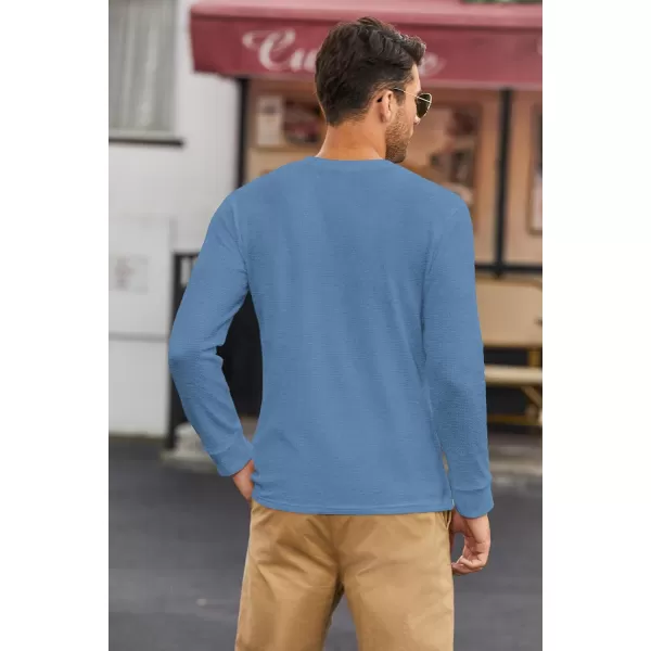 COOFANDY Men's Henley Shirts Long Sleeve Basic Waffle Pique Pullover T-Shirt with Pocket