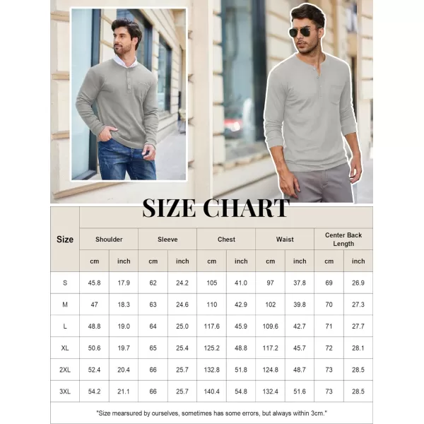 COOFANDY Men's Henley Shirts Long Sleeve Basic Waffle Pique Pullover T-Shirt with Pocket
