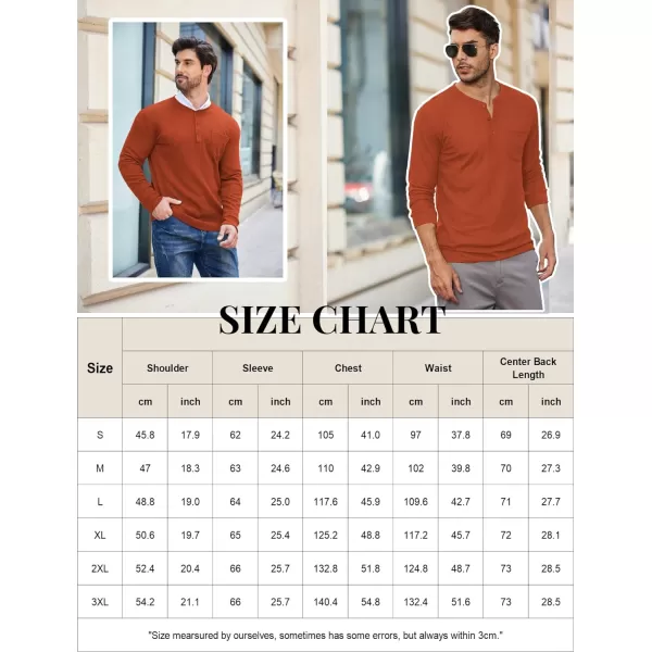 COOFANDY Men's Henley Shirts Long Sleeve Basic Waffle Pique Pullover T-Shirt with Pocket