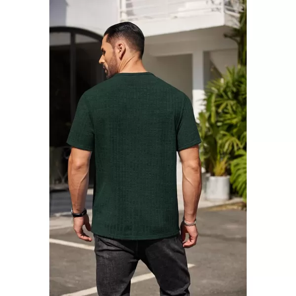 COOFANDY Men's Henley Shirts Short Sleeve Casual Basic Summer Ribbed T-Shirts