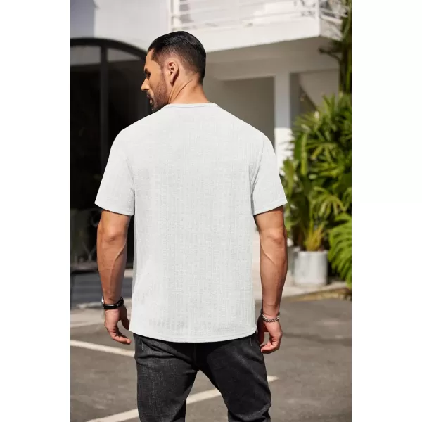 COOFANDY Men's Henley Shirts Short Sleeve Casual Basic Summer Ribbed T-Shirts