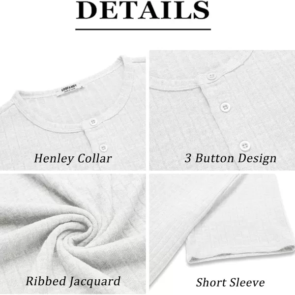 COOFANDY Men's Henley Shirts Short Sleeve Casual Basic Summer Ribbed T-Shirts