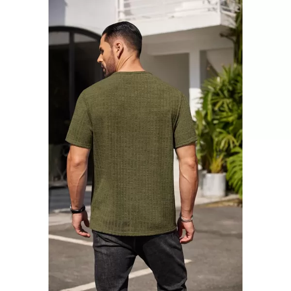 COOFANDY Men's Henley Shirts Short Sleeve Casual Basic Summer Ribbed T-Shirts
