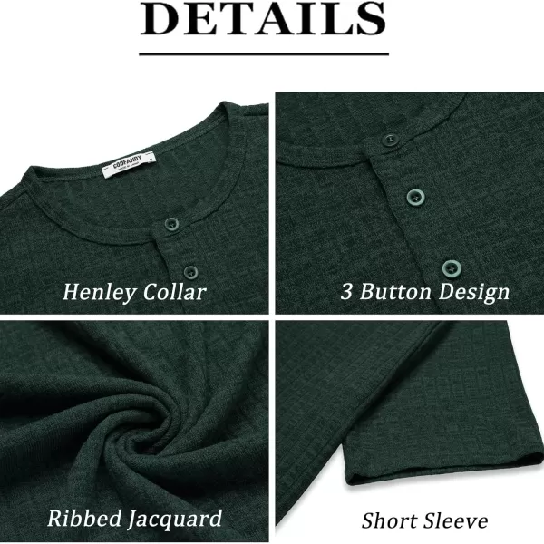 COOFANDY Men's Henley Shirts Short Sleeve Casual Basic Summer Ribbed T-Shirts