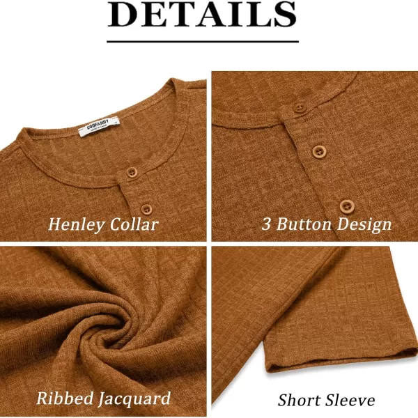 COOFANDY Men's Henley Shirts Short Sleeve Casual Basic Summer Ribbed T-Shirts