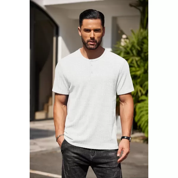 COOFANDY Men's Henley Shirts Short Sleeve Casual Basic Summer Ribbed T-Shirts