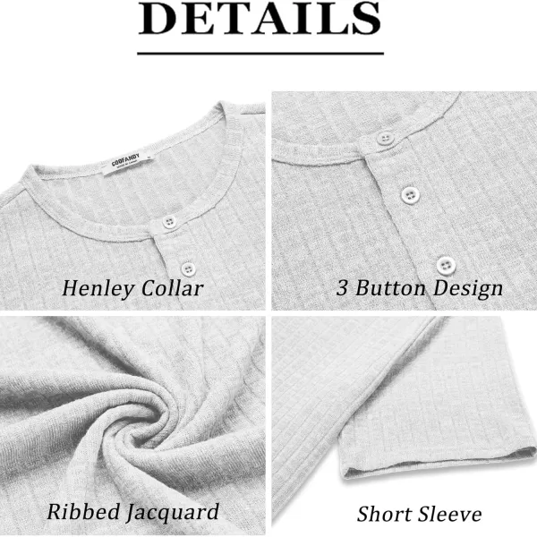 COOFANDY Men's Henley Shirts Short Sleeve Casual Basic Summer Ribbed T-Shirts