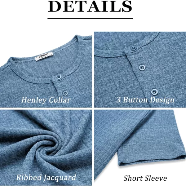 COOFANDY Men's Henley Shirts Short Sleeve Casual Basic Summer Ribbed T-Shirts