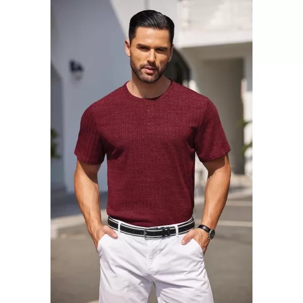 COOFANDY Men's Henley Shirts Short Sleeve Casual Basic Summer Ribbed T-Shirts