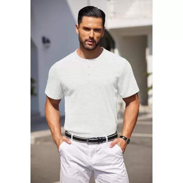 COOFANDY Men's Henley Shirts Short Sleeve Casual Basic Summer Ribbed T-Shirts