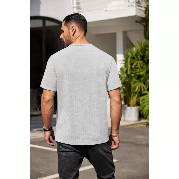 COOFANDY Men's Henley Shirts Short Sleeve Casual Basic Summer Ribbed T-Shirts