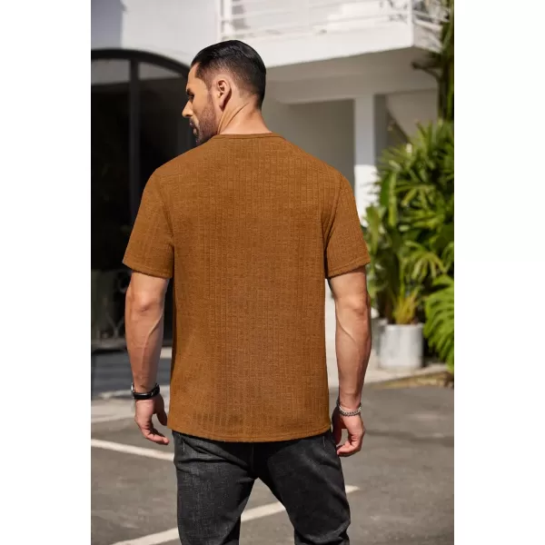 COOFANDY Men's Henley Shirts Short Sleeve Casual Basic Summer Ribbed T-Shirts