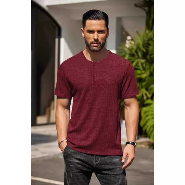 COOFANDY Men's Henley Shirts Short Sleeve Casual Basic Summer Ribbed T-Shirts