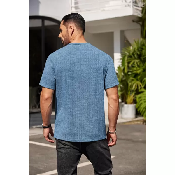 COOFANDY Men's Henley Shirts Short Sleeve Casual Basic Summer Ribbed T-Shirts