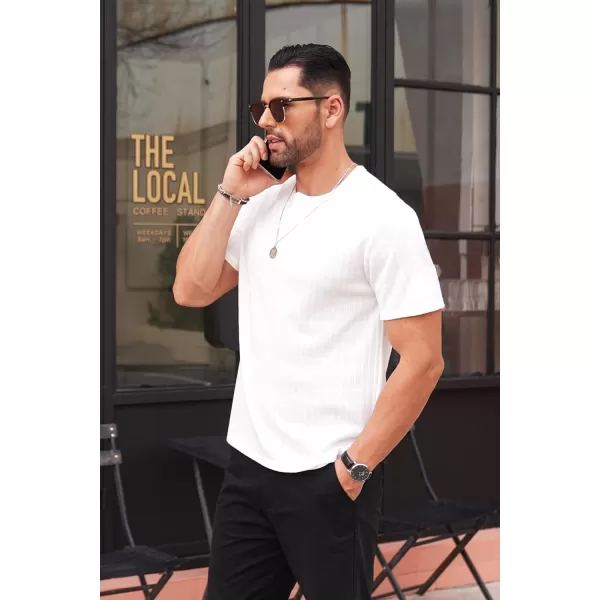 COOFANDY Men's Henley Shirts Short Sleeve Casual Basic Summer Ribbed T-Shirts
