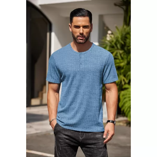 COOFANDY Men's Henley Shirts Short Sleeve Casual Basic Summer Ribbed T-Shirts