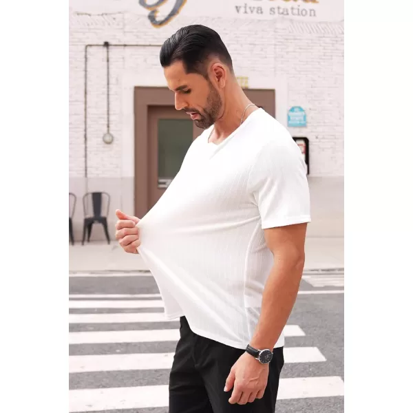 COOFANDY Men's Henley Shirts Short Sleeve Casual Basic Summer Ribbed T-Shirts