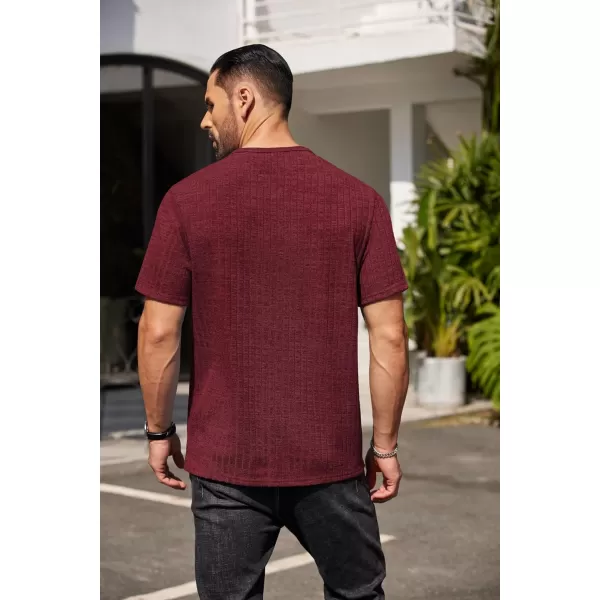 COOFANDY Men's Henley Shirts Short Sleeve Casual Basic Summer Ribbed T-Shirts